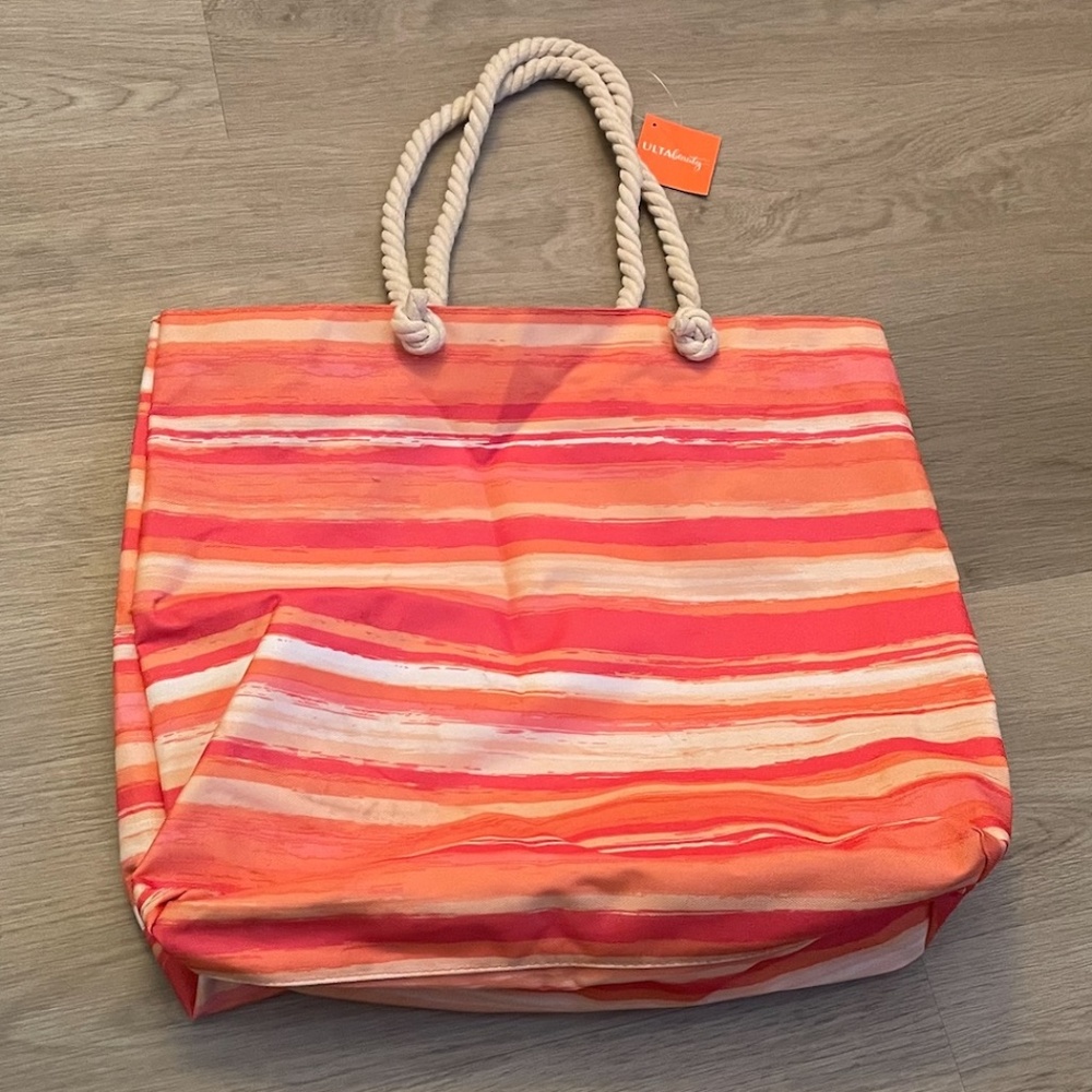 Pink and Orange Striped Tote Bag Ulta